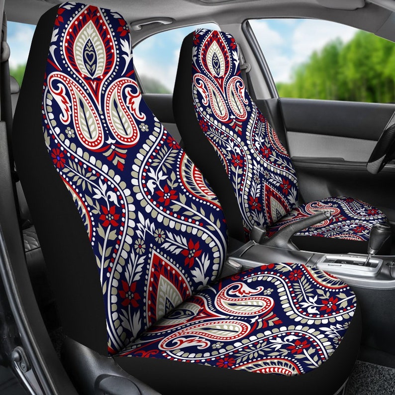 Red Elegant Car Seat Covers Pair 2 Front Seat Covers Car Etsy
