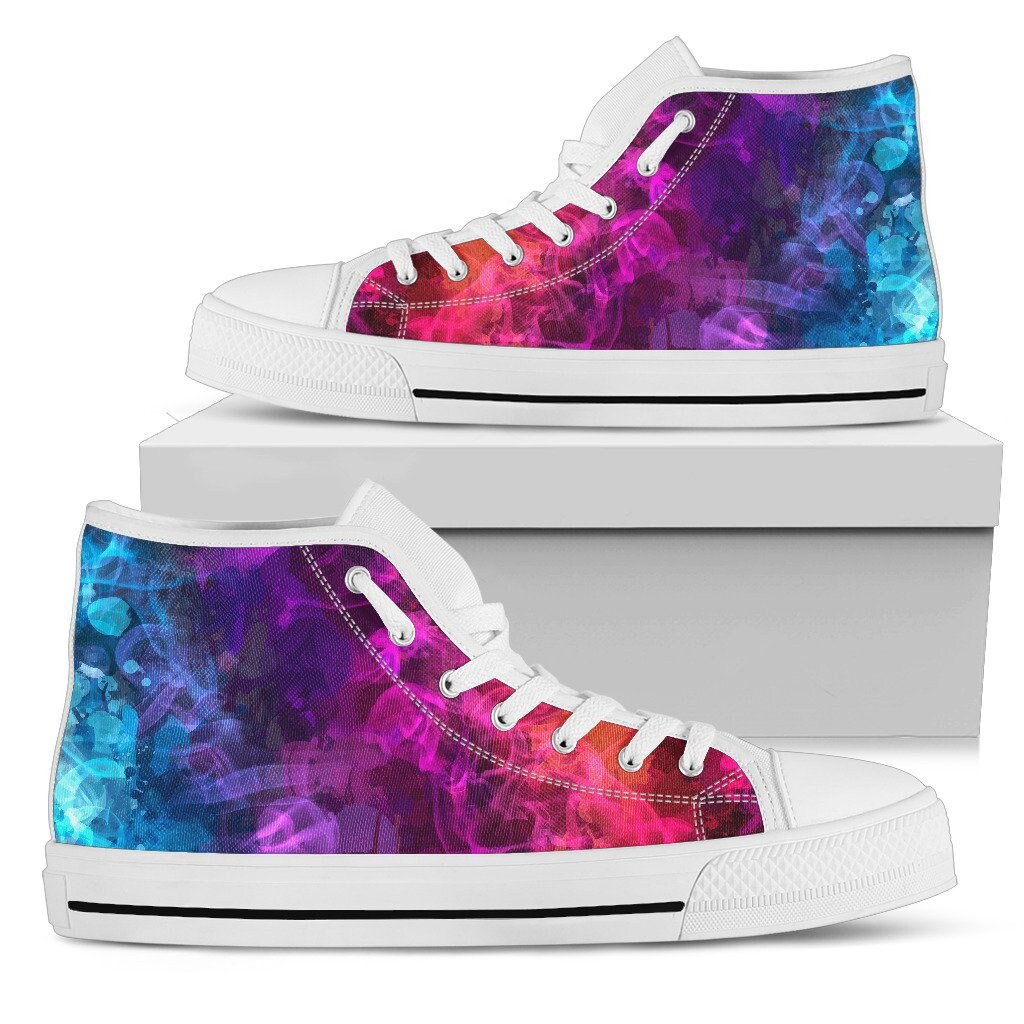 Blue Pink Purple Abstract Art Smoke High Top Shoes Sneakers - Etsy