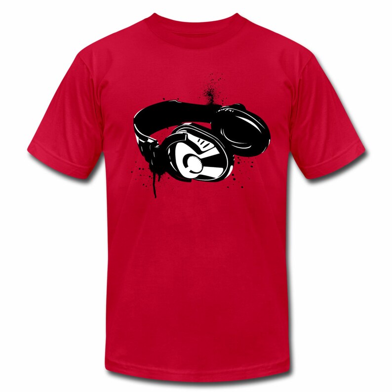 Street Wear Womens Unisex T-Shirt Black /& White Headphones Music Hip Hop T-Shirt Short Sleeve Shirt Mens Graphic Tee