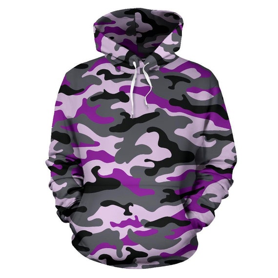 Purple Grey Camo Camouflage Pullover Hoodie Unisex Hoodie | Etsy