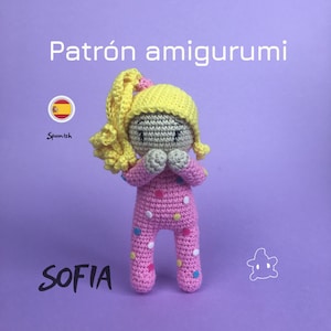 Sofia doll pattern - Amigurumi Doll PDF Tutorial - Sofia doll with polka dot pajamas CROCHET PATTERN