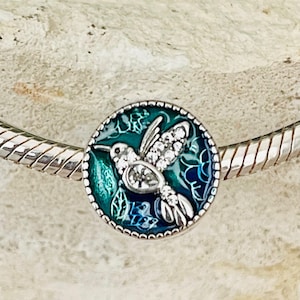 Hummingbird Charm, For Charm Bracelets, 925 Silver, Hummingbird Jewelry, Bird Charm, Bird Jewely,