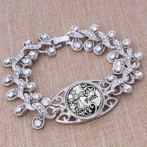 Faith Bracelet, Silver, Religious , Hypoallergenic Safe Fashion Jewelry