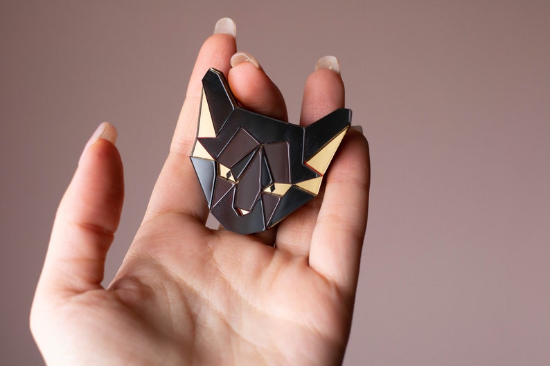 CAT BROOCH acrylic brooch grey kitty brooch Retriever acrylic jewelry animal brooch cat Pin