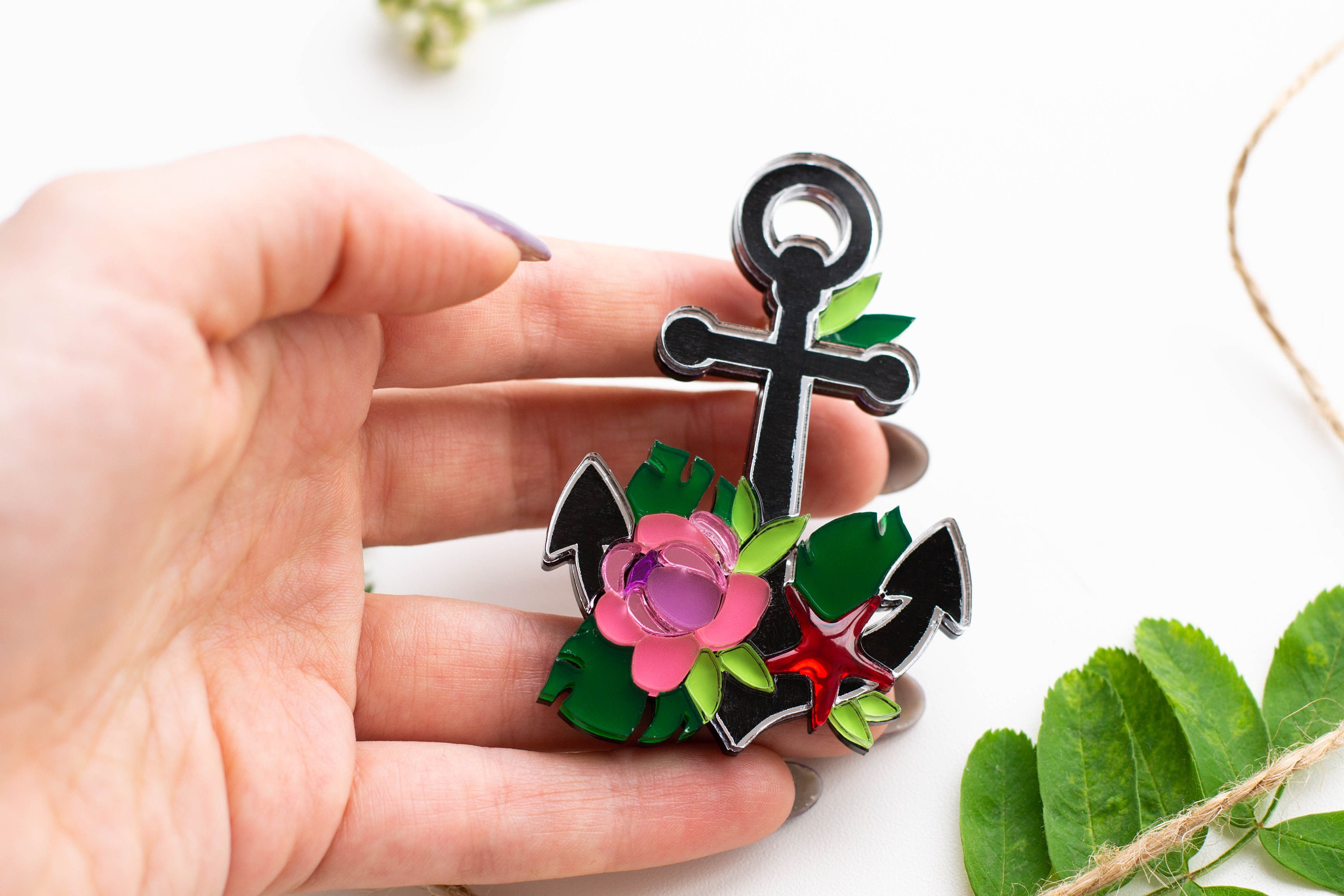 ANCHOR BROOCH voyage pin brooches pins and clips acrylic pin Etsy