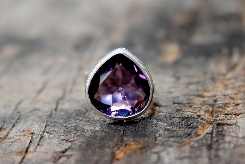 Amethyst ring gemstone ring A363 handmade ring Amethyst Quartz ring solid sterling silver ring