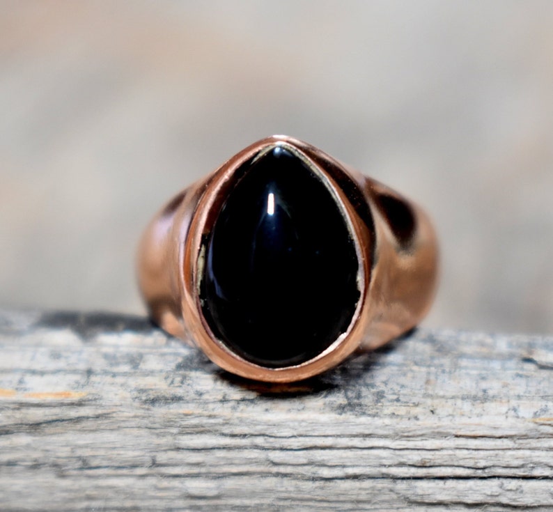 gemstone ring A9 mens Black Onyx ring solid sterling silver ring Black Onyx mens ring