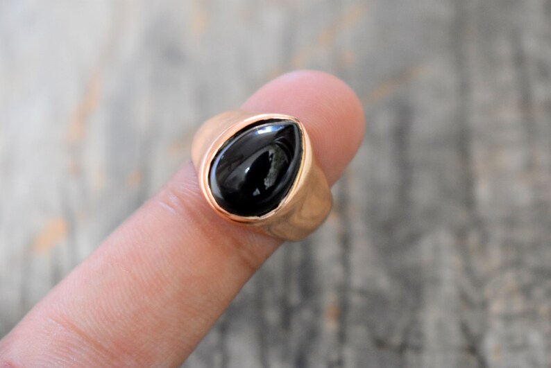 gemstone ring A9 mens Black Onyx ring solid sterling silver ring Black Onyx mens ring