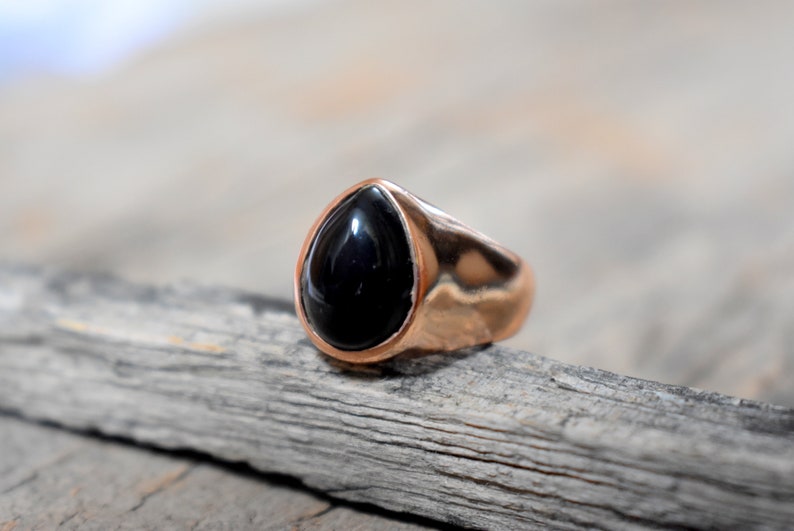 gemstone ring A9 mens Black Onyx ring solid sterling silver ring Black Onyx mens ring
