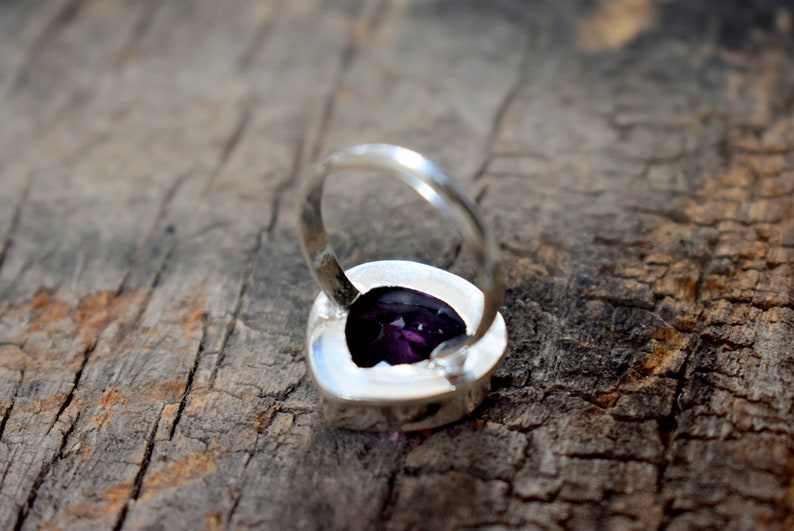 Amethyst ring gemstone ring A363 handmade ring Amethyst Quartz ring solid sterling silver ring