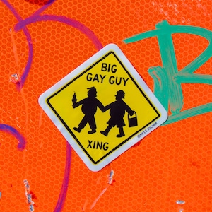 Big Gay Guy Crossing Sticker