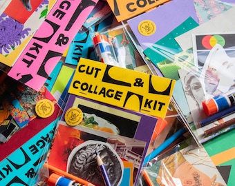 Kit de corte y collage: materiales para diarios basura, material efímero para collage artístico y técnicas mixtas