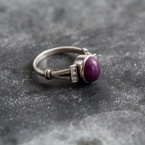 Natürlicher Rubin Ring, Rubin Ring, Vintage Ringe, Juli Geburtsstein, Massiv Silber, 3 Karat Ring, Juli Ring, Roter Ring, Statement Ring, Roter Rubin Bild 7