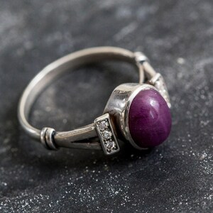 Natürlicher Rubin Ring, Rubin Ring, Vintage Ringe, Juli Geburtsstein, Massiv Silber, 3 Karat Ring, Juli Ring, Roter Ring, Statement Ring, Roter Rubin Bild 2