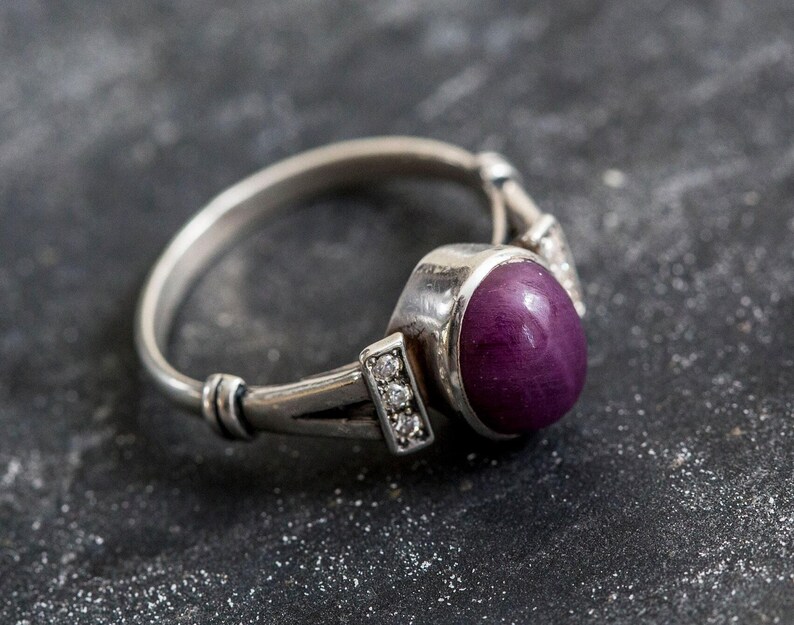 Natürlicher Rubin Ring, Rubin Ring, Vintage Ringe, Juli Geburtsstein, Massiv Silber, 3 Karat Ring, Juli Ring, Roter Ring, Statement Ring, Roter Rubin Bild 2