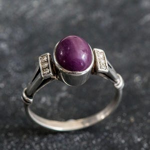 Natürlicher Rubin Ring, Rubin Ring, Vintage Ringe, Juli Geburtsstein, Massiv Silber, 3 Karat Ring, Juli Ring, Roter Ring, Statement Ring, Roter Rubin Bild 1