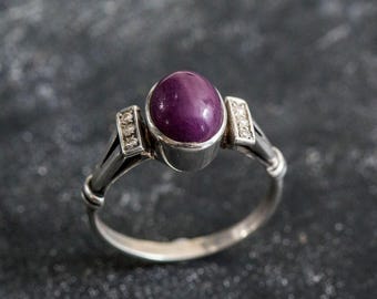 Natürlicher Rubin Ring, Rubin Ring, Vintage Ringe, Juli Geburtsstein, Massiv Silber, 3 Karat Ring, Juli Ring, Roter Ring, Statement Ring, Roter Rubin