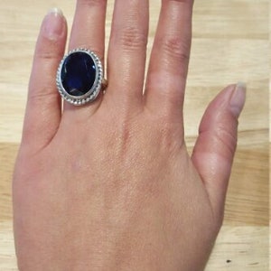 Ruby Ring, Created Ruby, Large Ruby Ring, Statement Ring, Red Ring, Vintage Ruby Ring, Large Victorian Ring, Vintage Silver Ring, Ruby image 7