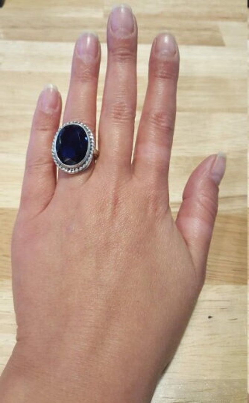 Ruby Ring, Created Ruby, Large Ruby Ring, Statement Ring, Red Ring, Vintage Ruby Ring, Large Victorian Ring, Vintage Silver Ring, Ruby image 7