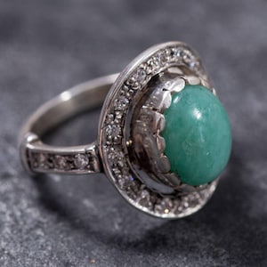 Emerald Ring, Natural Emerald Ring, May Birthstone, Vintage Ring, Genuine Emerald, Antique Emerald Ring, Vintage Rings, Sterling Silver Ring