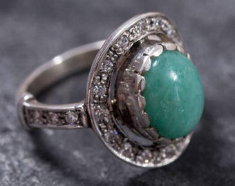 Emerald Ring, Natural Emerald Ring, May Birthstone, Vintage Ring, Genuine Emerald, Antique Emerald Ring, Vintage Rings, Sterling Silver Ring