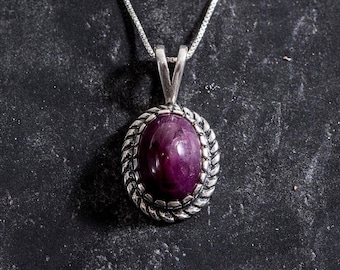 Ruby Pendant, Natural Ruby Pendant, Vintage Pendant, July Birthstone, Real Ruby Pendant, Red Pendant, July Pendant, Silver Pendant, Ruby