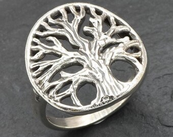 Round Tree Ring, Tree of Life Ring, Statement Tree Ring, Boho Ring, Nature Lover Ring, Cutout Tree Ring, Artistic Ring, Rare by Adina