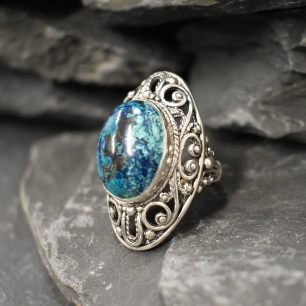 Chrysocolla Ring - Etsy