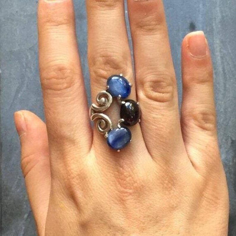 Ruby Statement Ring, Natural Ruby, Three Stone Ruby Ring, Large Ruby Ring, Red Vintage Ring, July Birthstone, Gift For Her, Rare By Adina image 8