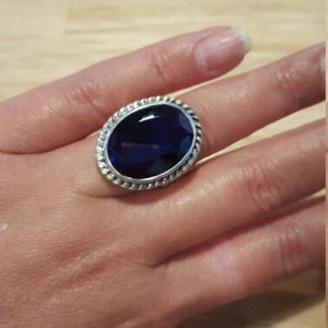 Ruby Ring, Created Ruby, Large Ruby Ring, Statement Ring, Red Ring, Vintage Ruby Ring, Large Victorian Ring, Vintage Silver Ring, Ruby image 2