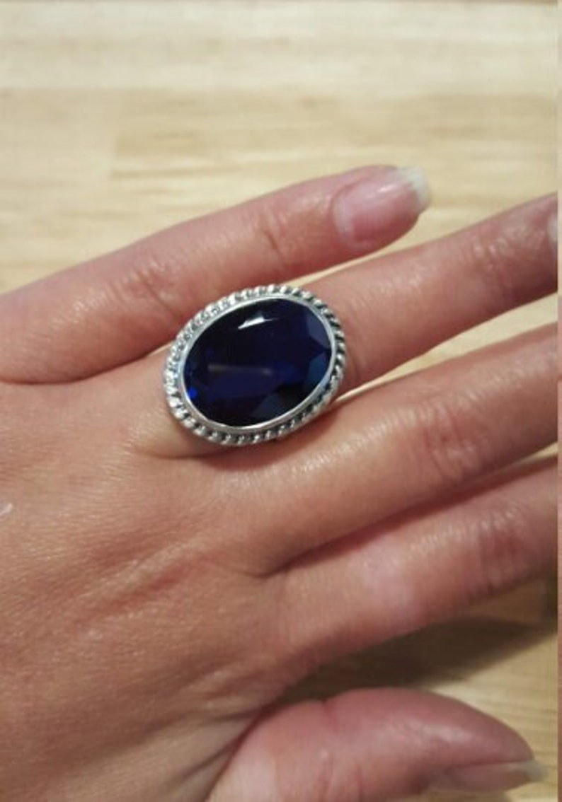 Ruby Ring, Created Ruby, Large Ruby Ring, Statement Ring, Red Ring, Vintage Ruby Ring, Large Victorian Ring, Vintage Silver Ring, Ruby image 2