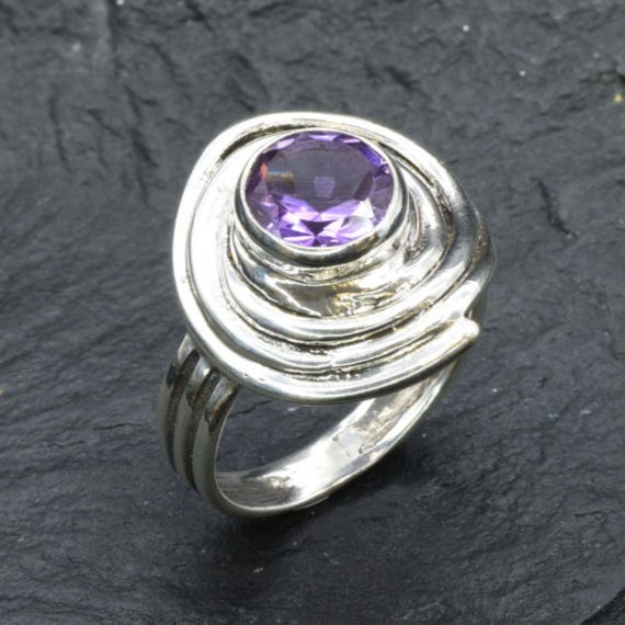 Infinity Amethyst Ring, Natural Amethyst, February Birthstone Ring