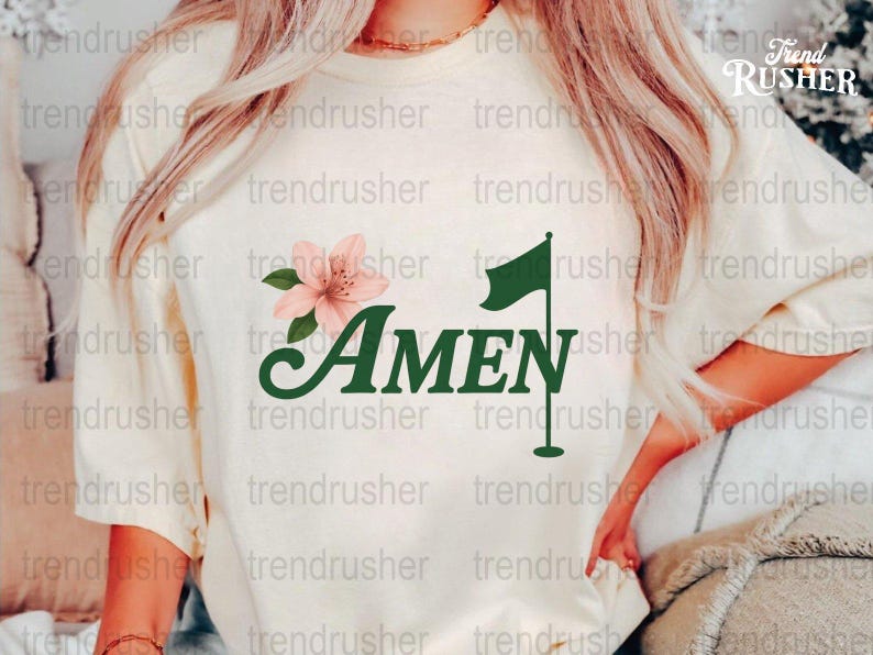 Women's Christian T-Shirt with Amen Graphic, Floral Touch, Casual Faith-Based Apparel, Trendy Religious Outfit