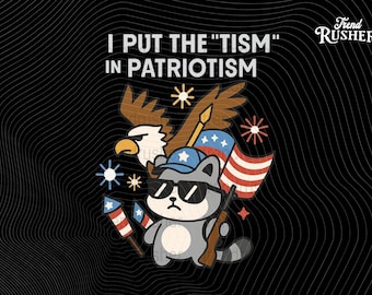 Puse el Tismo en el patriotismo Águila atlética Png Orgullo autista divertido Png Archivo de corte de águila calva Gráfico de animal patriótico Ilustración del 4 de julio