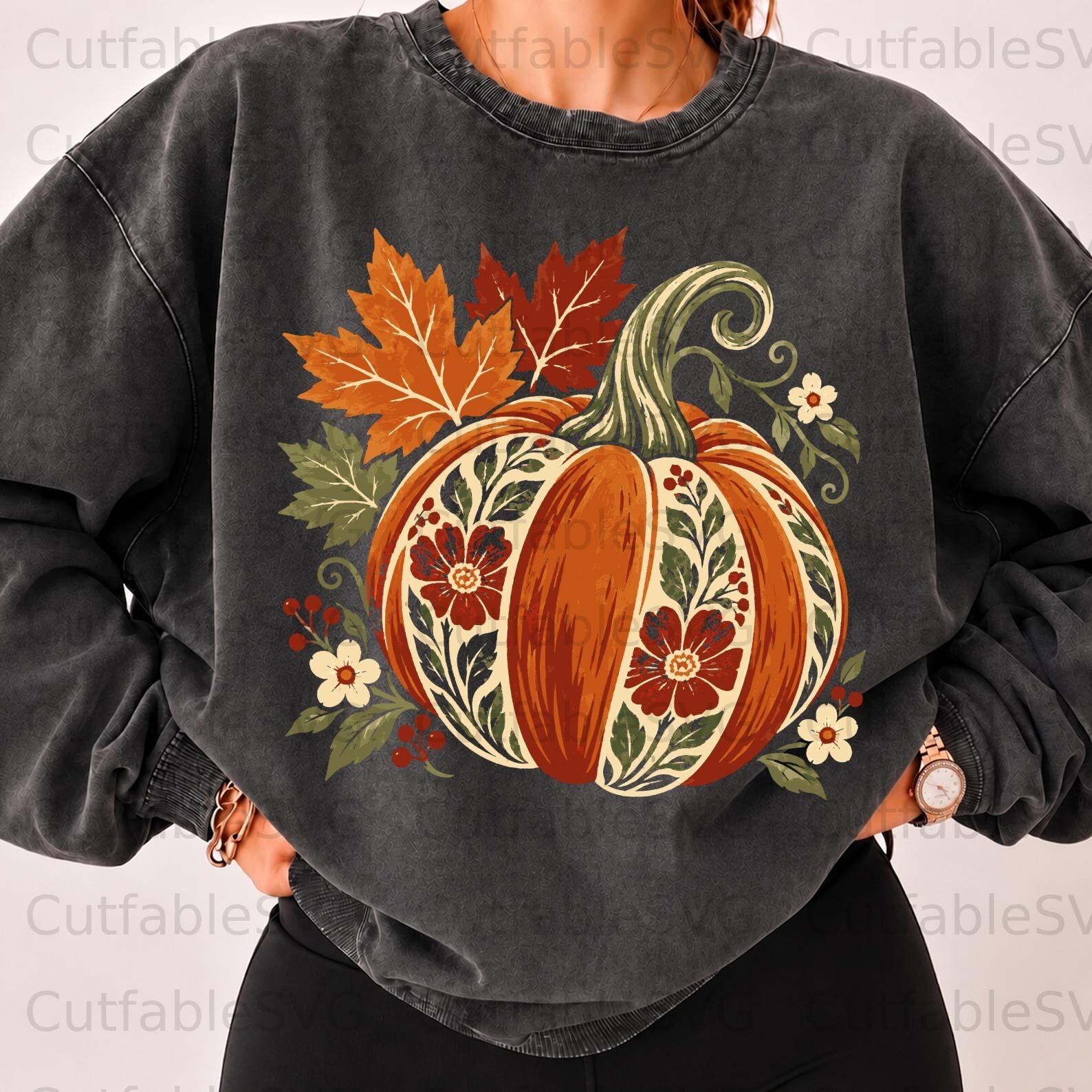 Fall Vintage Pumpkin Autumn Graphic SVG PNG Thanksgiving 2025 Groovy ...