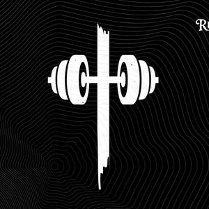 May include: White barbell and vertical bar graphic on a black background with a wavy pattern. The logo includes the text "Trend Rusher" in a stylized font, suggesting a fitness or workout theme.