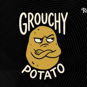 Sweet Potato and Grouchy Potato PNG Thanksgiving Couple Matching Funny Food Design Cut File