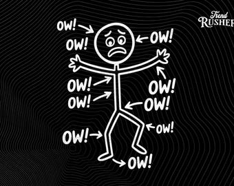Figura de palo divertida Ay Ay Ay Ay Ay Ay Ay Ay Ay Personaje Png Meme de reacción de dolor Png Figura de palo herida Archivo de corte Clipart de lesión hilarante
