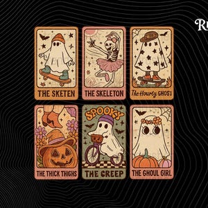Ghost Tarot Card Halloween Png, Retro Halloween Cut File, Ghost Halloween Clipart For Women, Spooky Season Halloween Png, Ghost Png