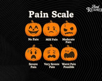 Pain Scale Pumpkins PNG: Halloween Trauma Nurse Funny Art (Digital Download)