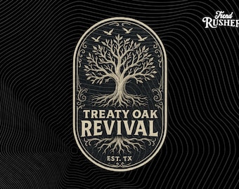 Treaty Oak Revival Png Texas pride design Png, Southern rock style clipart, Vintage band vibe Design, Rustic state pride printable file