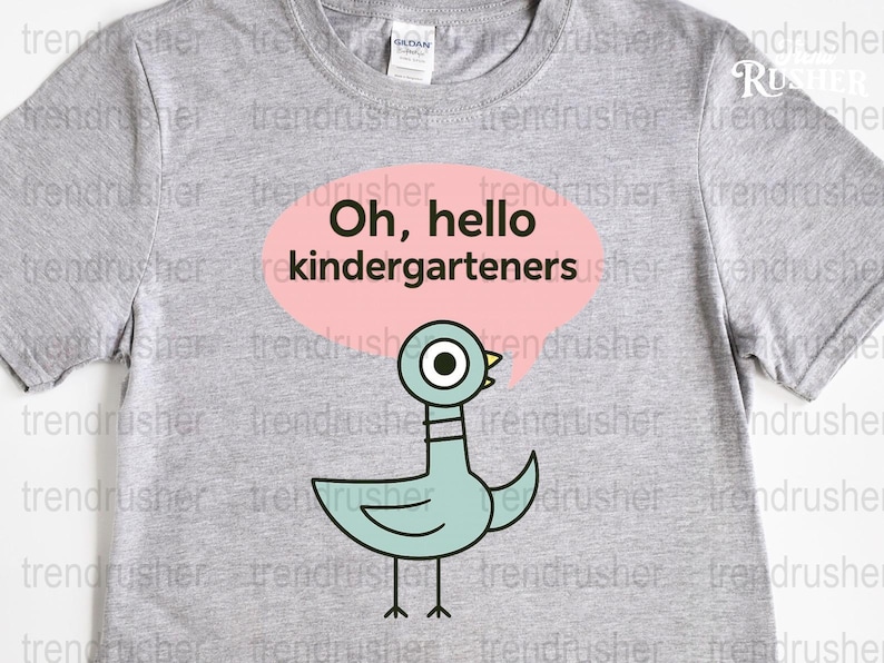 Cute Kindergarteners T-Shirt, Hello Duck Graphic, Boys Girls Grey Tee, Back to School Apparel