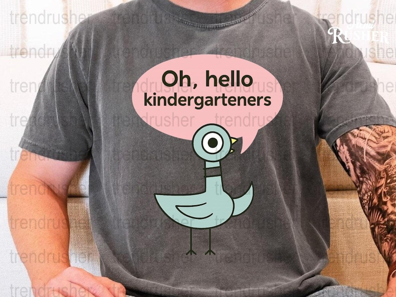 Kindergarten Teacher T-Shirt, Cute Duck Graphic, Hello Kindergarteners, Unisex Grey Tee, Casual Wear, Gift for Teachers