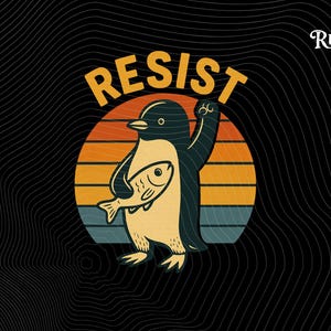 Lustiger Pinguin-Widerstands-Pinguin-Protest gegen Zölle Png Witziger Pinguin Png, Tierrechte-Bürgerwiderstand Design, Freiheitsstimme