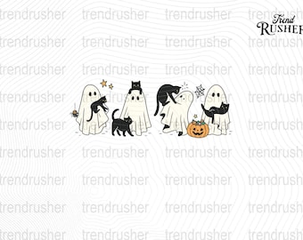 Ghost and Cat Png, Halloween Ghost Cut File, Halloween Cat Clipart, Cat Lover Halloween Png, Spooky Season Cat Png