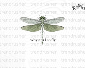 Why Am I So Fly Dragonfly PNG | Cricut Shirt Design | Sublimation Tumbler | Sassy Nature Lover Digital Download