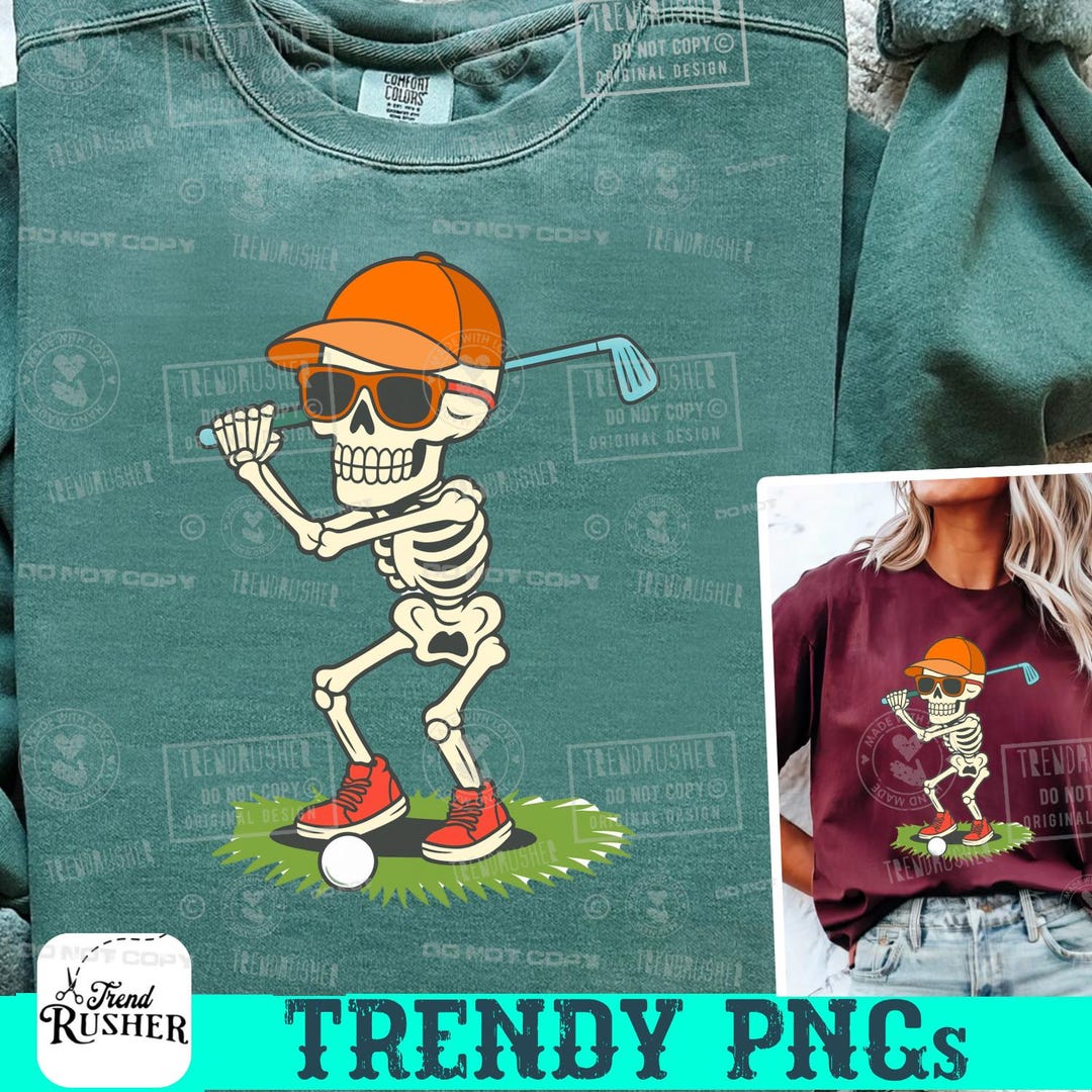 Golfing Skeleton PNG, Funny Skeleton Clipart, Golf Lover Design ...