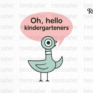 Cute Duck Poster, 'Oh, Hello Kindergarteners' Classroom Wall Art, Teacher Decor, Fun School Welcome Sign, Trendy Kids Room Print