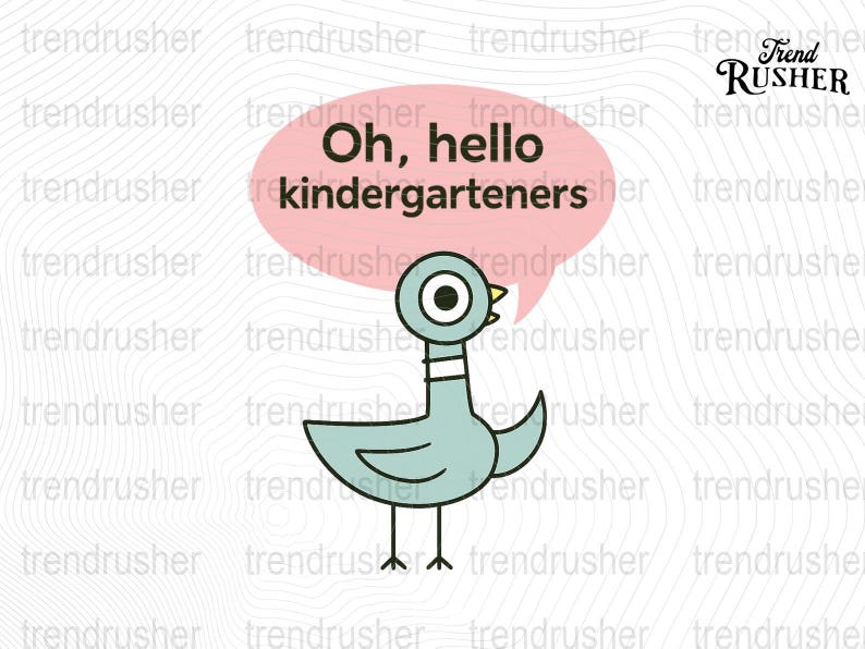 Cute Duck Poster, 'Oh, Hello Kindergarteners' Classroom Wall Art, Teacher Decor, Fun School Welcome Sign, Trendy Kids Room Print