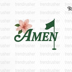 Amen Floral Design Wall Art, Modern Home Decor, Inspirational Quote Print, Minimalist Typography Poster